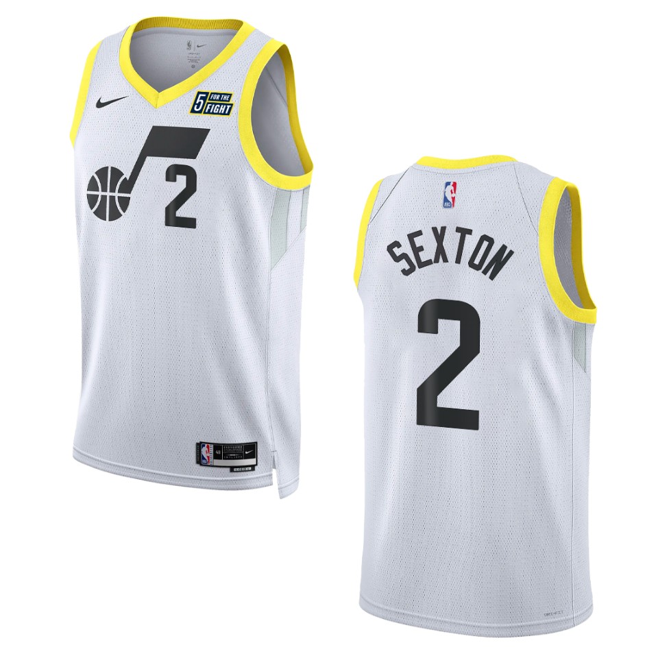Collin Sexton White Association Edition 2022-23 Utah Jazz Swingman Jersey