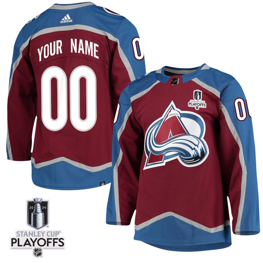 Colorado Avalanche 2024 NHL Playoffs Patch Home Jersey Customized - Men - JS528 