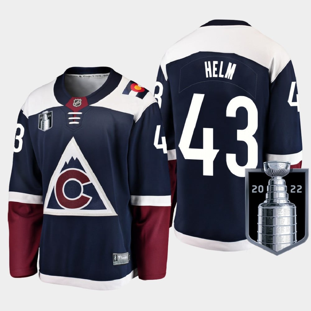 Colorado Avalanche 43 Darren Helm Stanley Cup Final Navy Equipment Jersey Alternate - JS629 