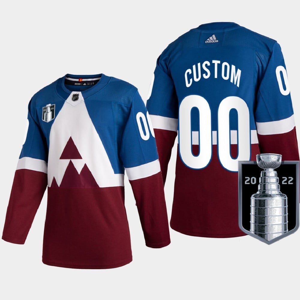 Colorado Avalanche Custom 00 2022 Western Champs Burgundy Jersey Stadium Series - JS974 