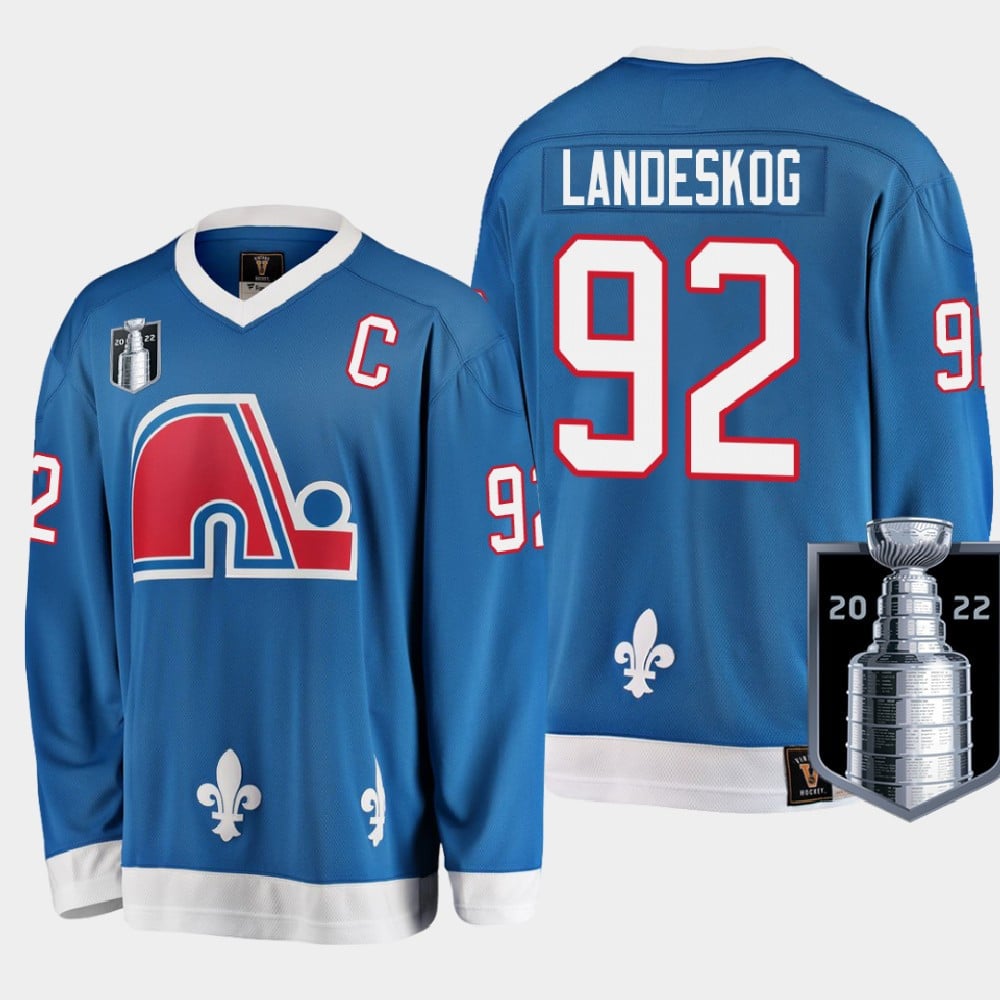 Colorado Avalanche Gabriel Landeskog 92 2022 Western Conference Champs Blue Jersey Heritage - JS645 