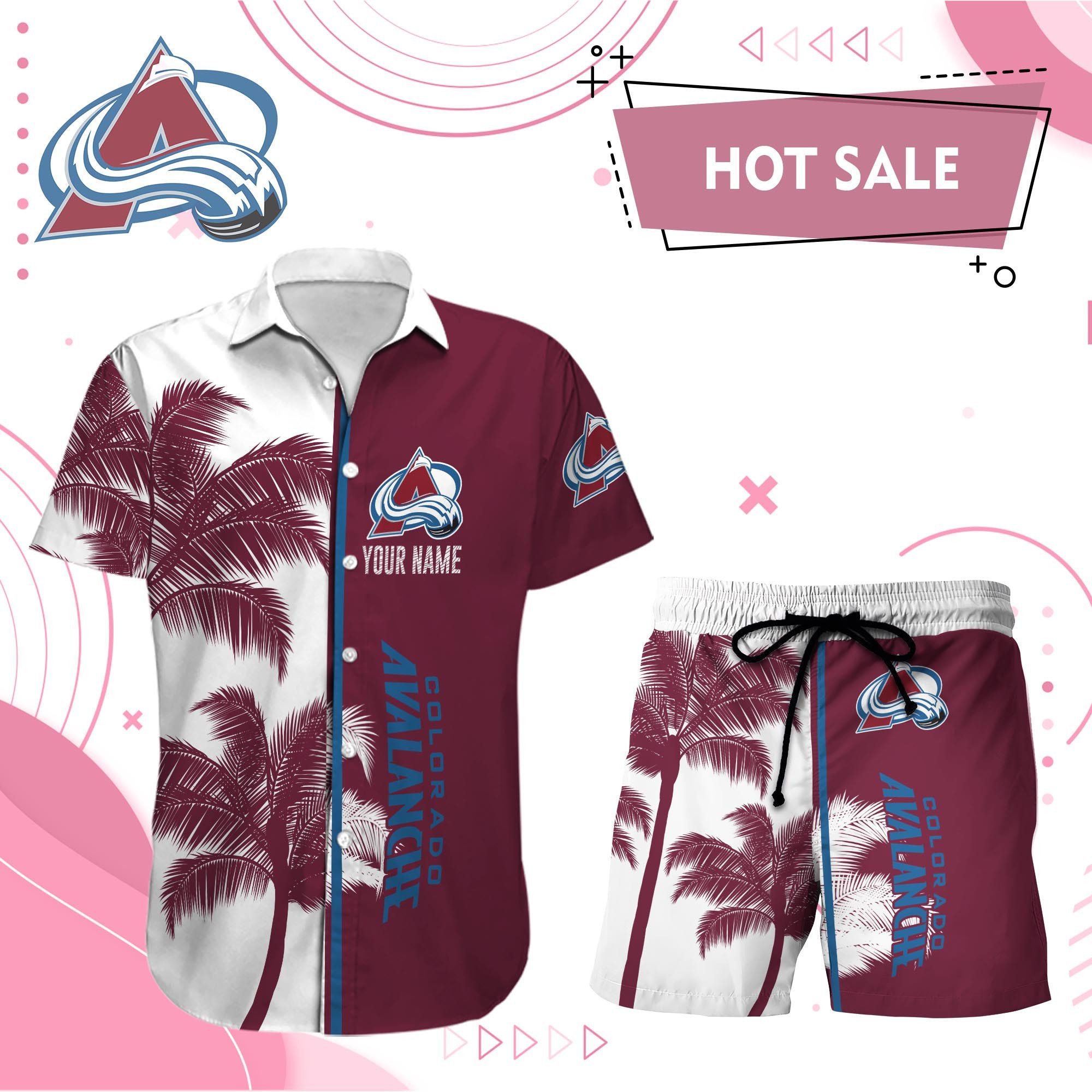 Colorado Avalanche Hawaiian Shirt And Set - Customized - JS965 