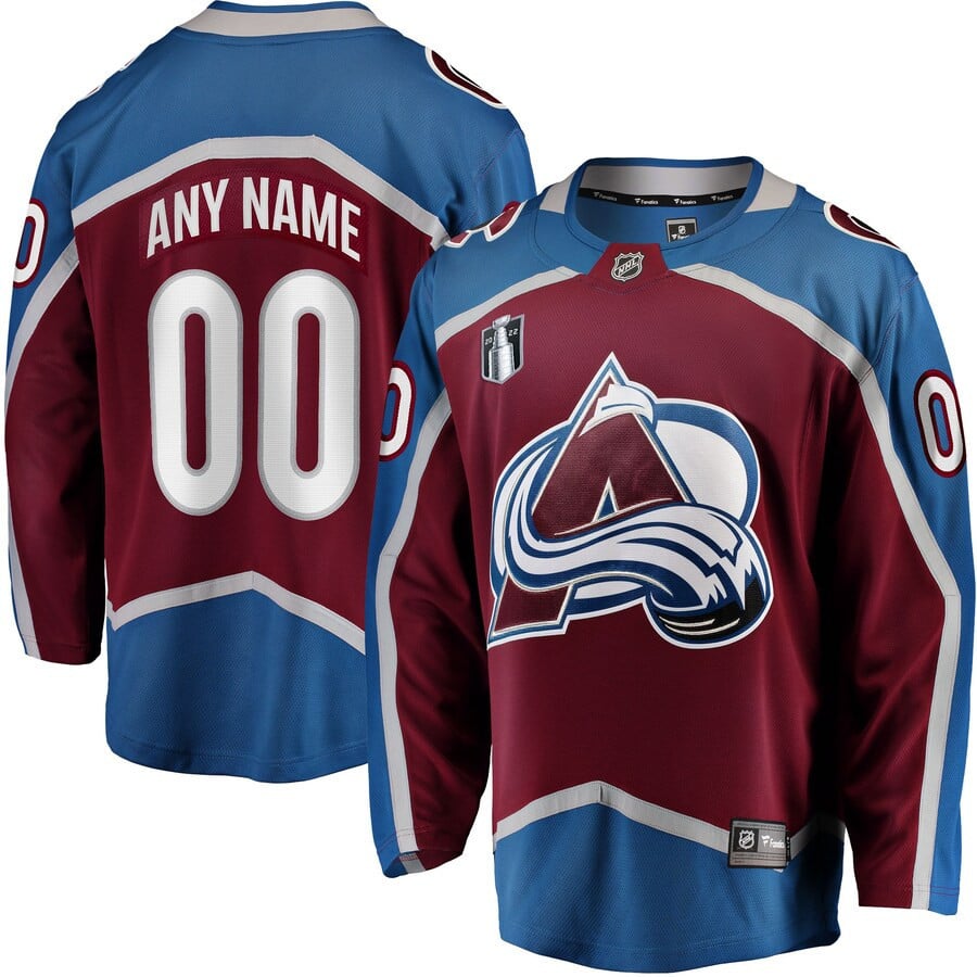 Colorado Avalanche Home 2022 Stanley Cup Final Breakaway Custom Jersey - Burgundy - JS747 