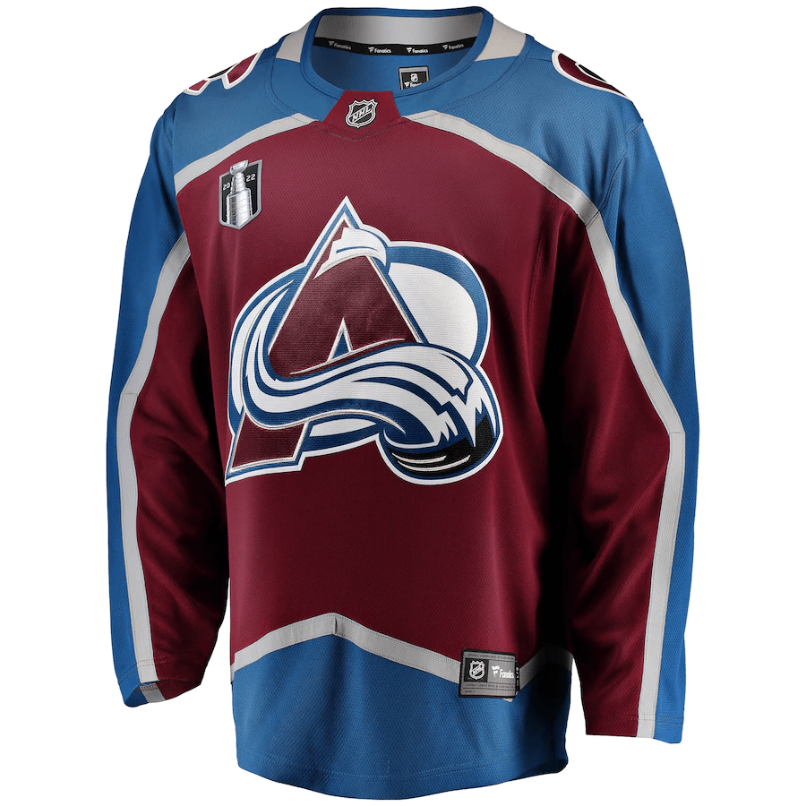 Alternative view of Colorado Avalanche Home 2022 Stanley Cup Final Breakaway Jersey - Burgundy - JS214 