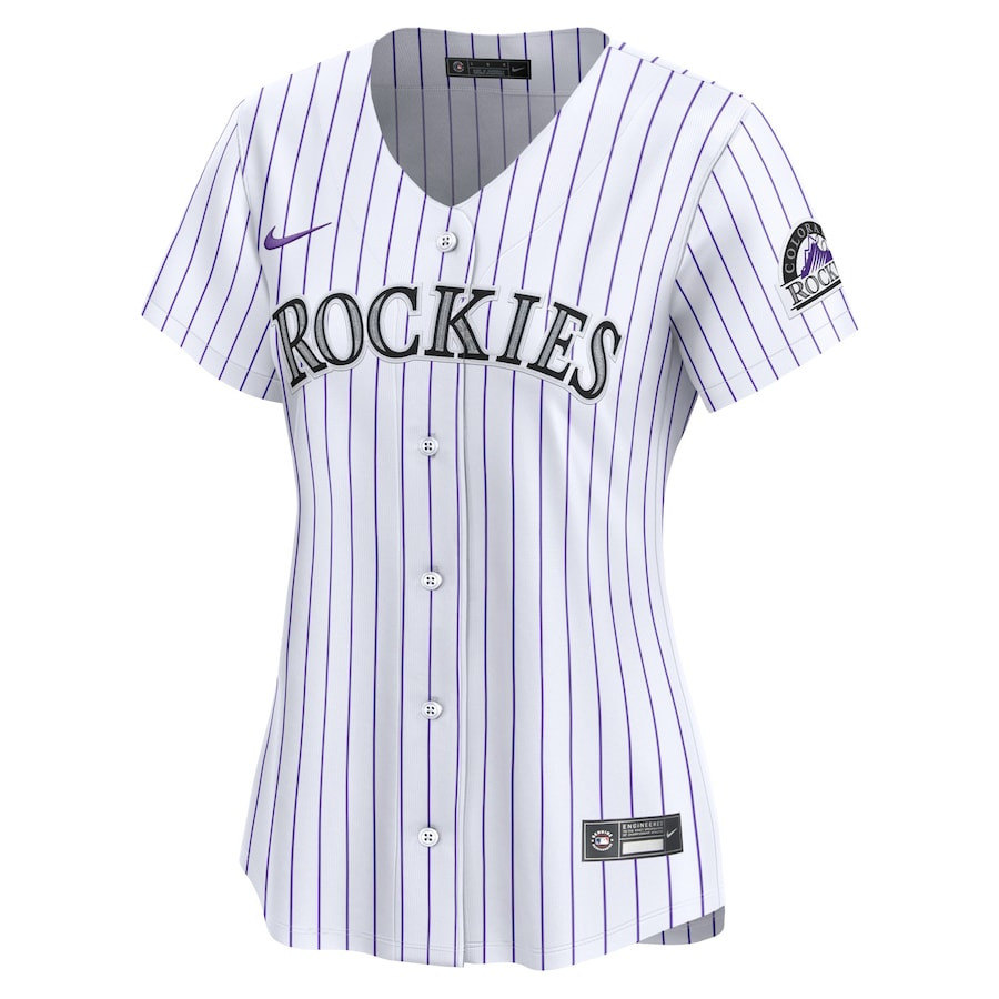 Alternative view of Colorado Rockies 2024 Jackie Robinson Day Home Limited Women Jersey - White
