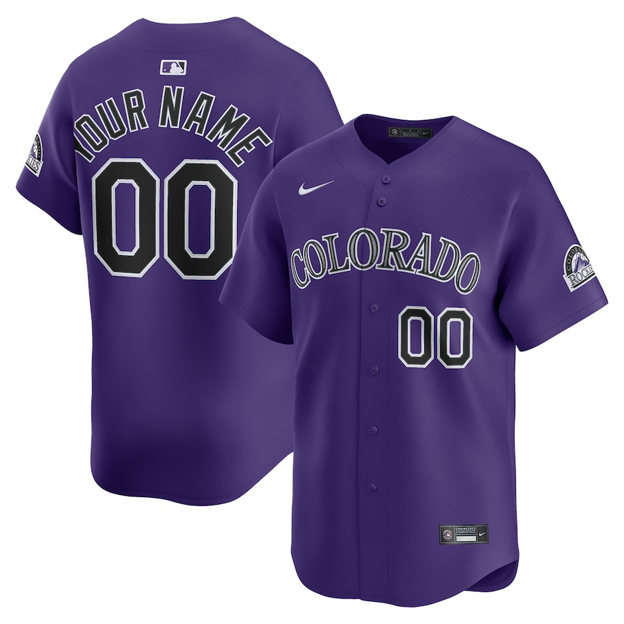 Colorado Rockies Alternate Limited Custom Men Jersey - Purple