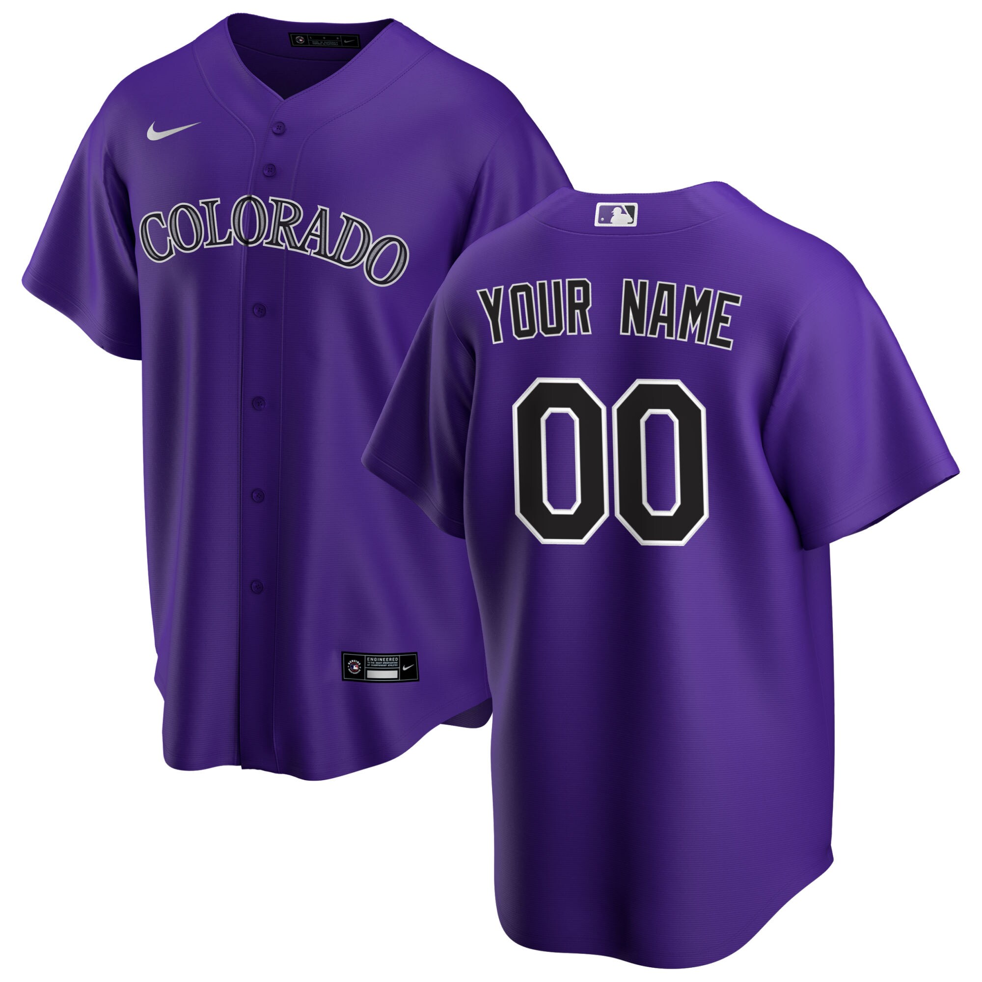 Colorado Rockies Alternate Replica Custom Jersey - Purple