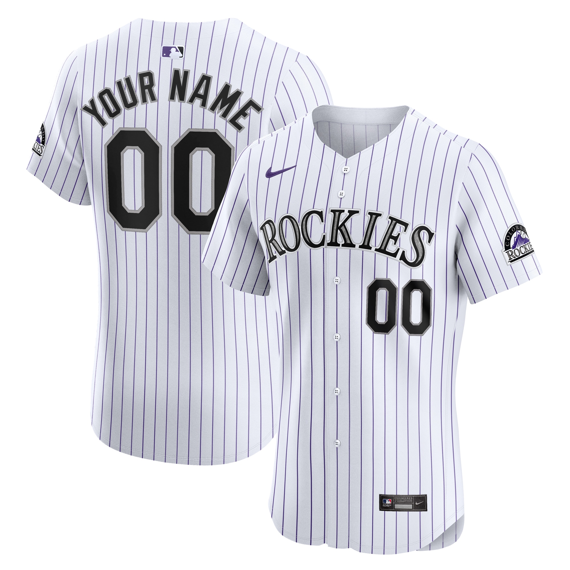 Colorado Rockies Home Elite Custom Jersey - White
