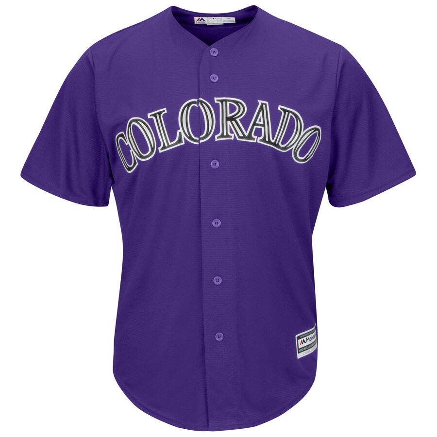 Alternative view of Colorado Rockies Majestic Alternate Official Cool Base Team Replica Jersey - Purple