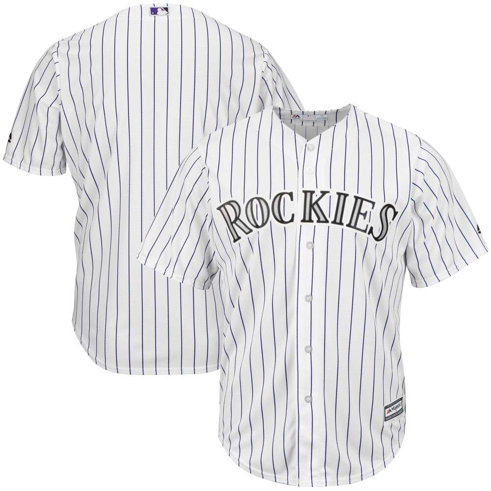 Colorado Rockies Majestic Big & Tall Cool Base Team Jersey - White/purple