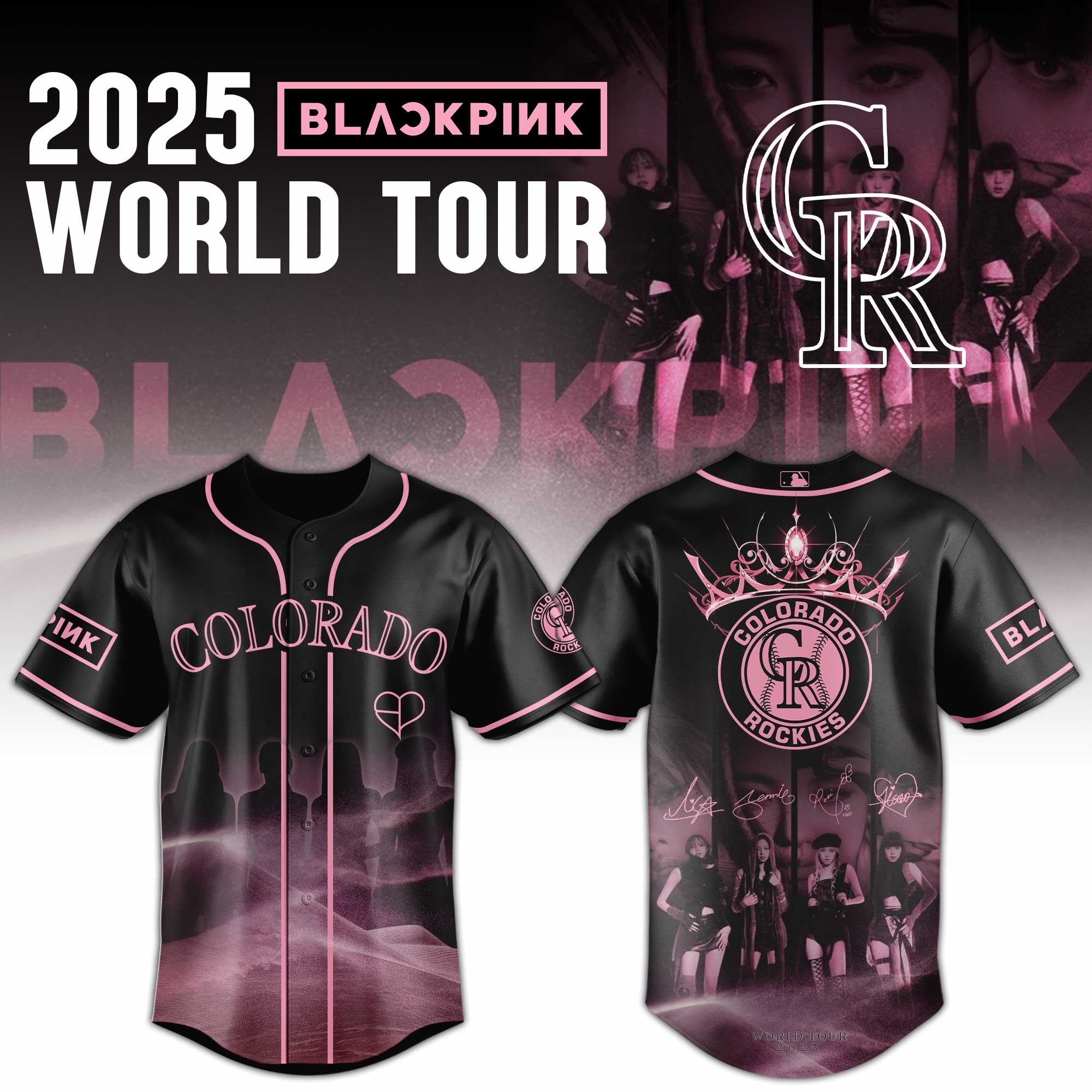 Colorado Rockies Mlb X Blackpink 2025 World Tour Baseball Jersey
