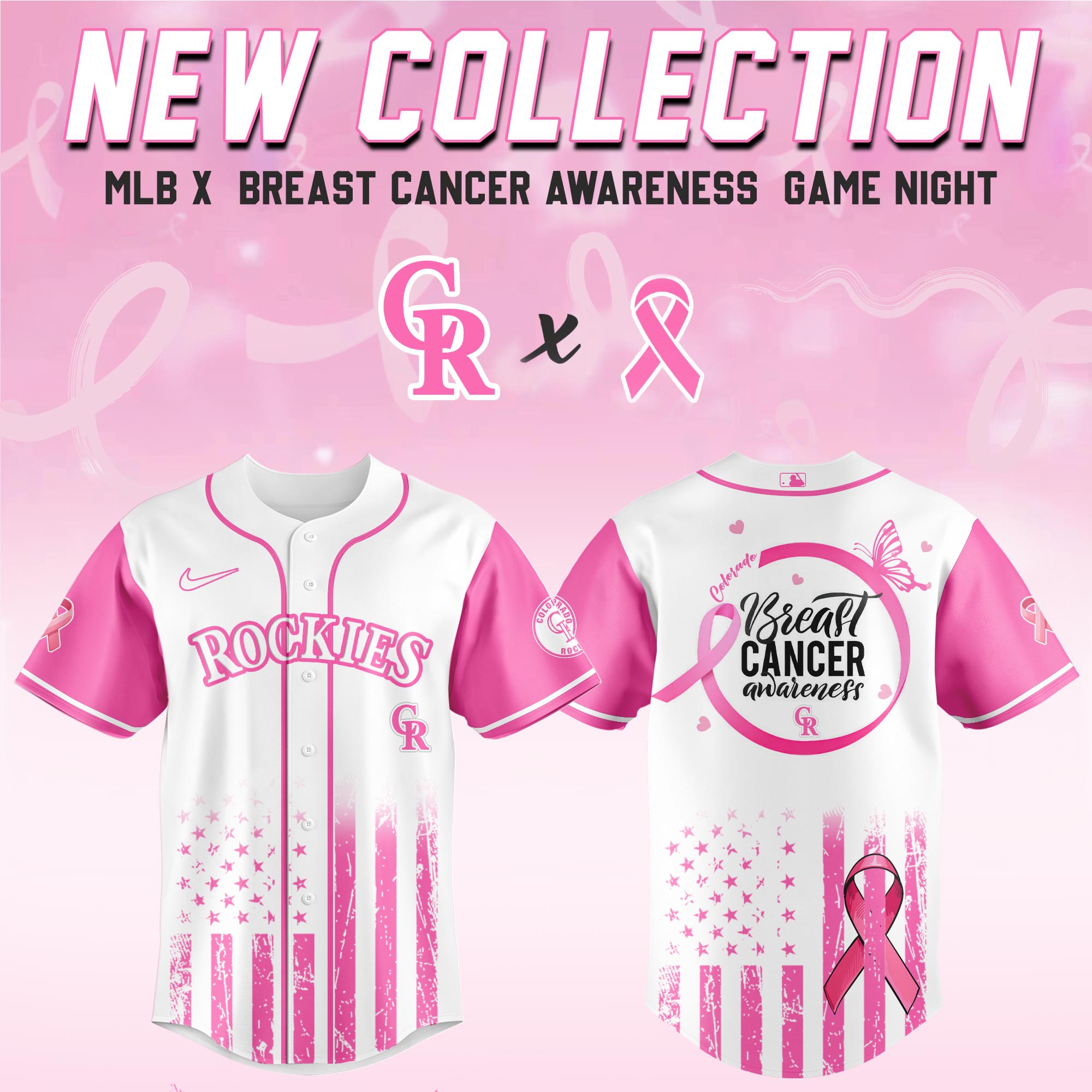 Colorado Rockies Mlb X Breast Cancer Awareness Month Hope In Pink Baseball Jersey