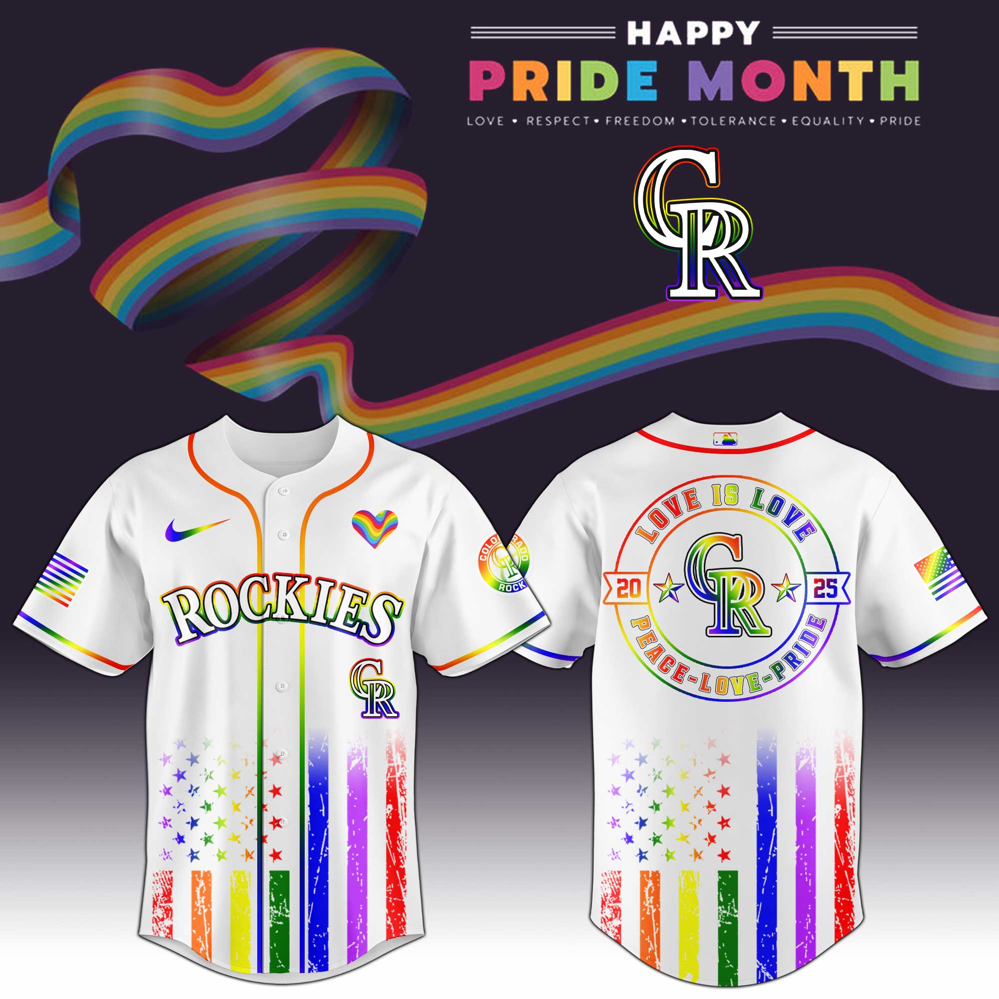 Colorado Rockies Mlb X Happy Pride Month Limited Edition Jersey 2025