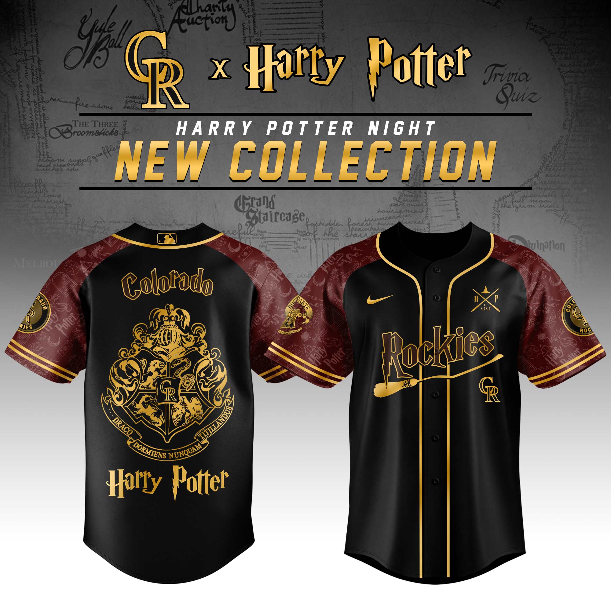 Colorado Rockies Mlb X Harry Potter Hogwarts Houses Baseball Jersey