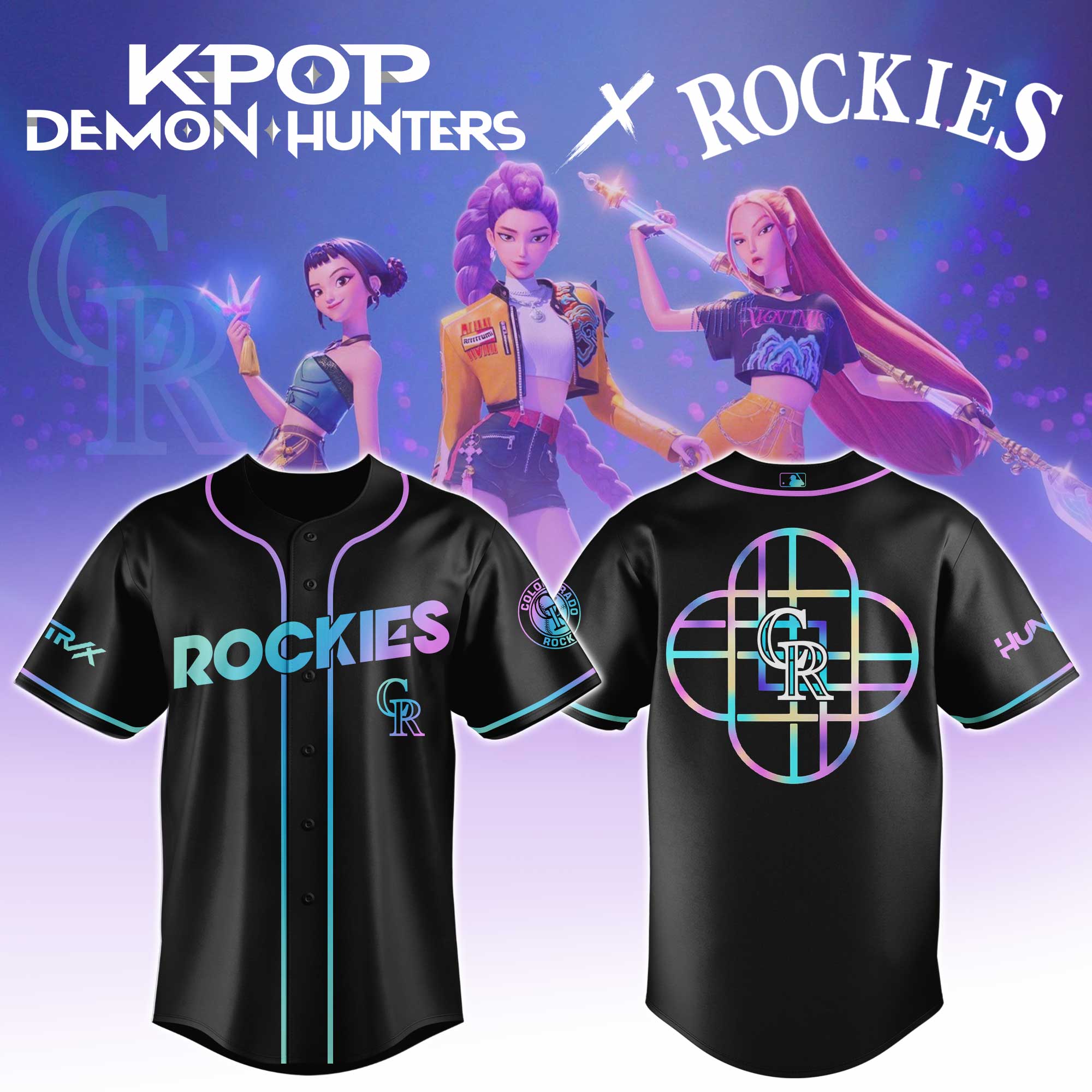 Colorado Rockies Mlb X Kpop Demon Hunters Huntrx Baseball Jersey