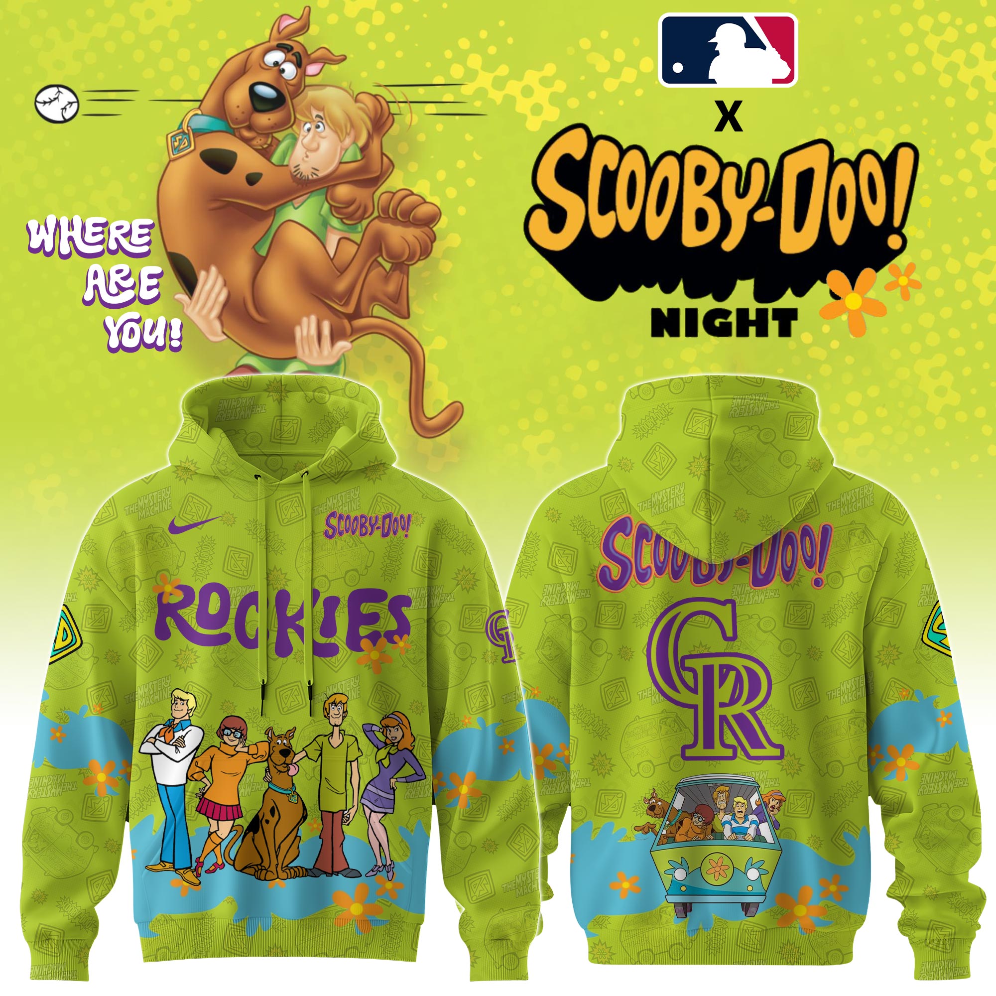 Colorado Rockies Mlb X Scooby Doo Custom Hoodie Editions Limited