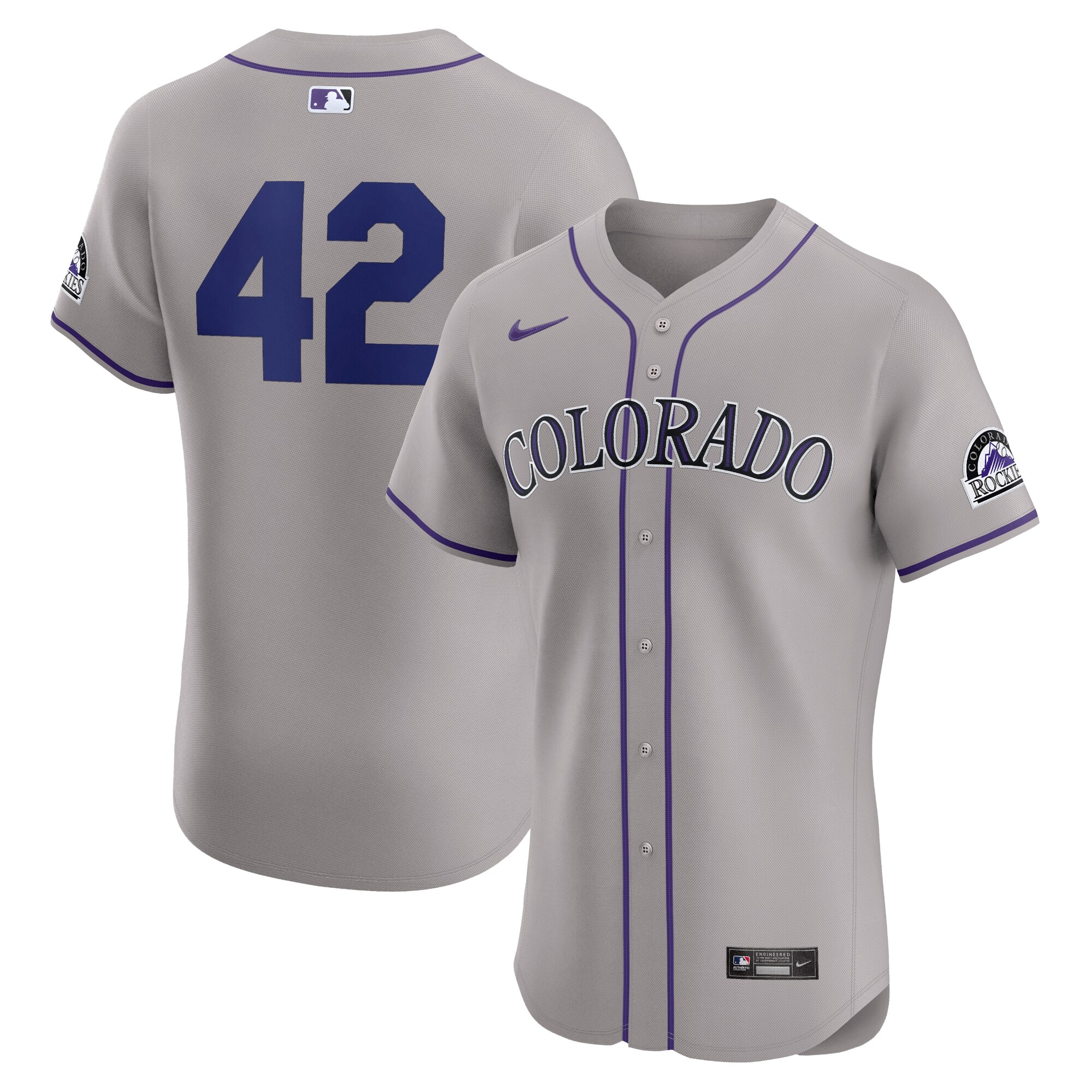 Colorado Rockies Road 2024 Jackie Robinson Day Elite Jersey - Gray