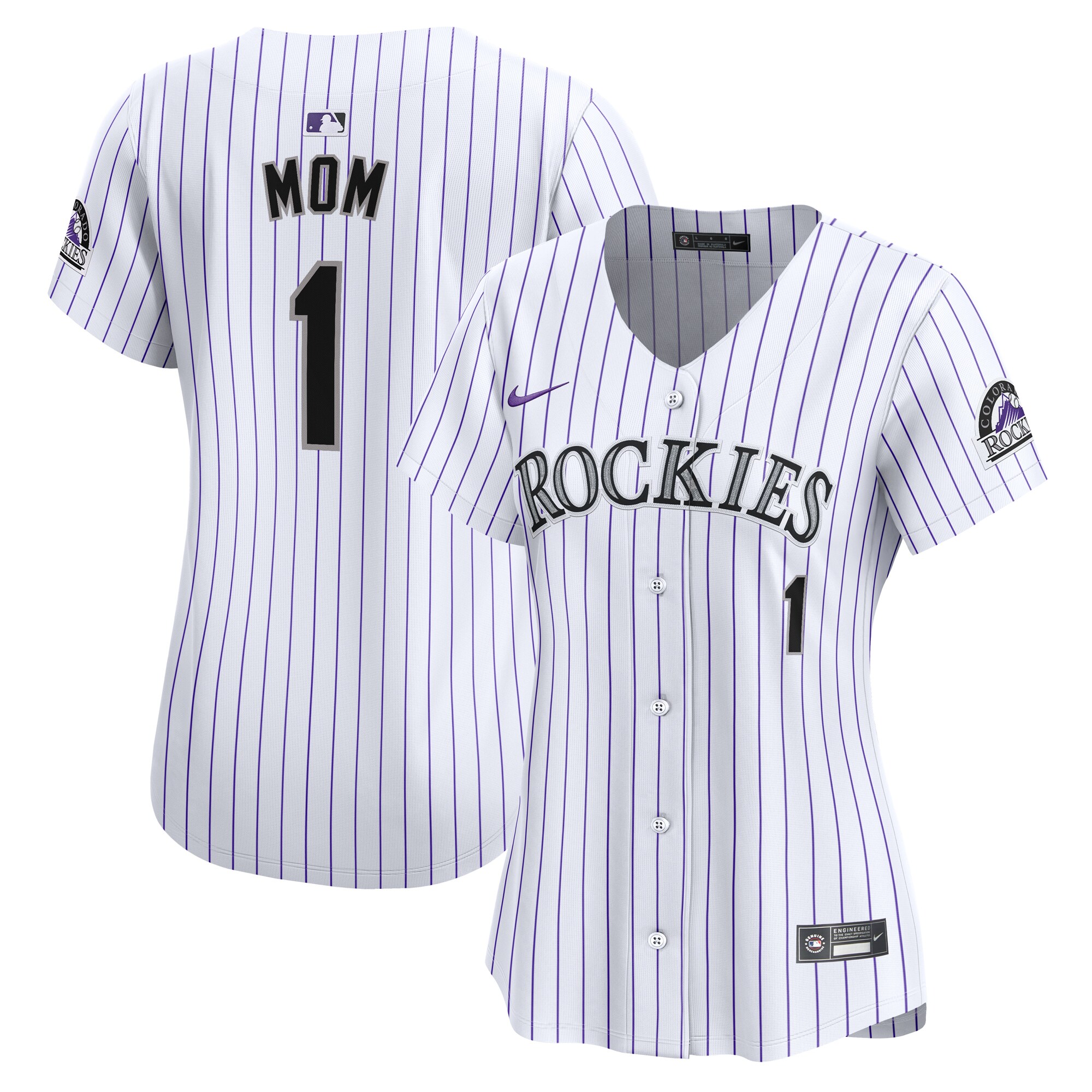 Colorado Rockies Women's #1 Mom Home Limited Jersey - White