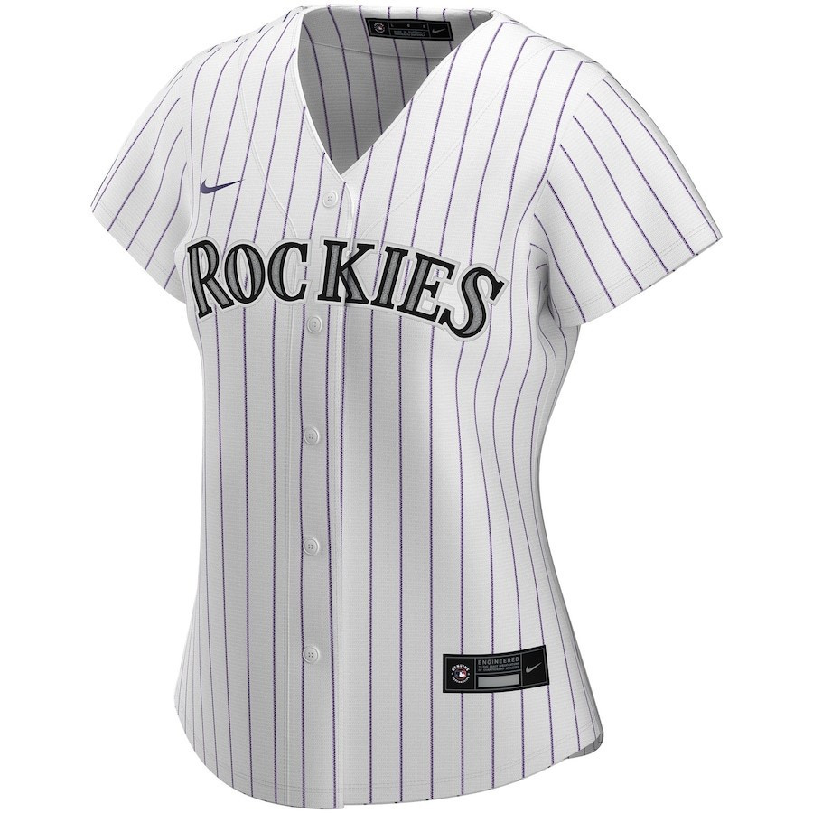Alternative view of Colorado Rockies Women's Home Custom Jersey - White