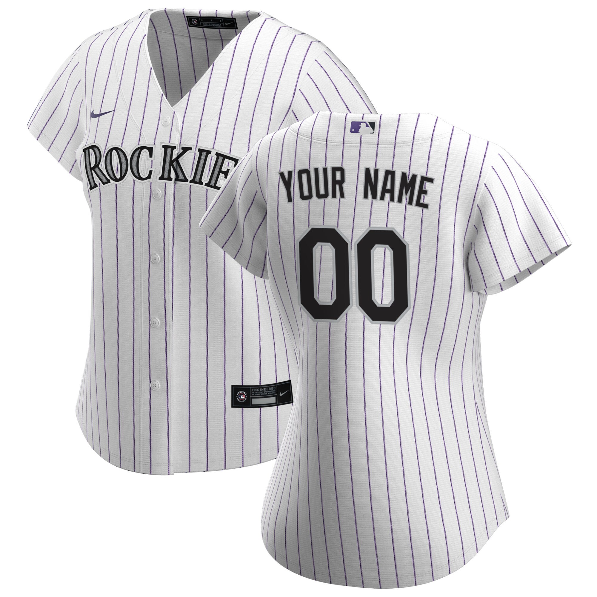Colorado Rockies Women's Home Replica Custom Jersey - White