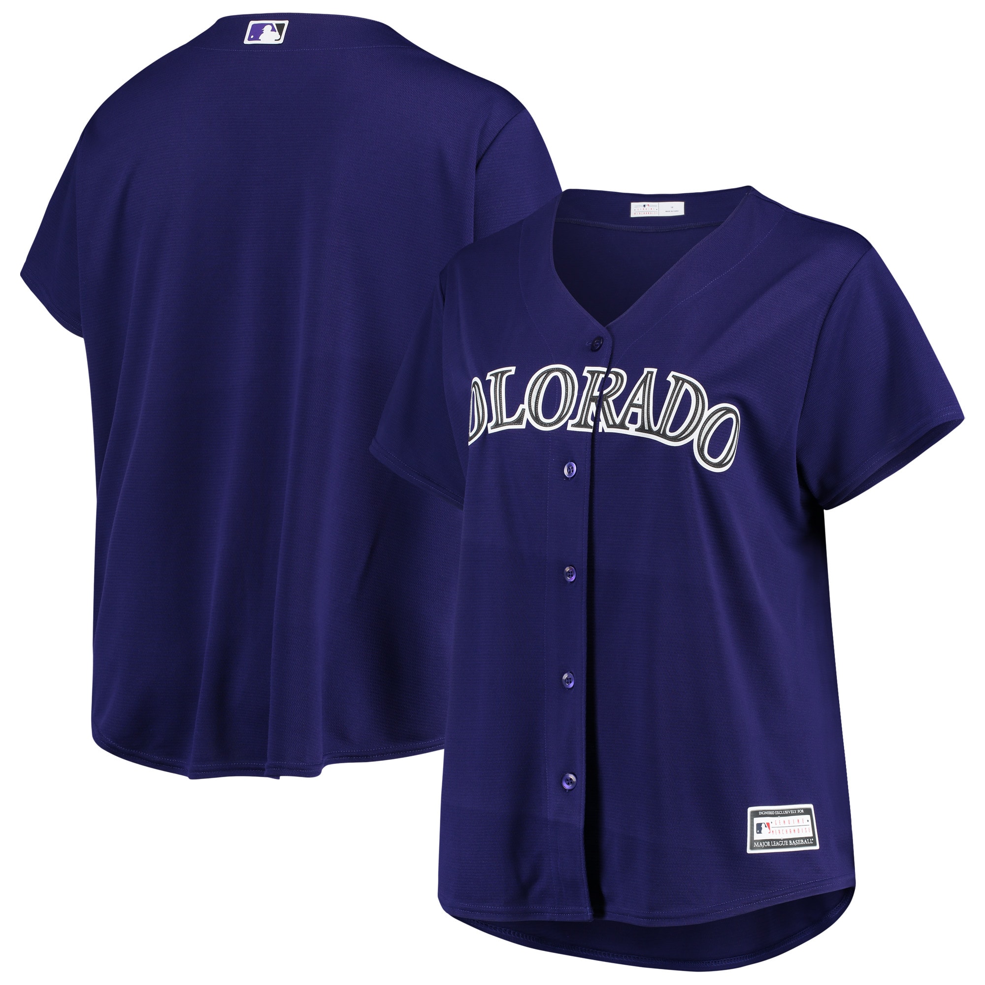 Colorado Rockies Women’s Plus Size Alternate Replica Team Jersey – Purple