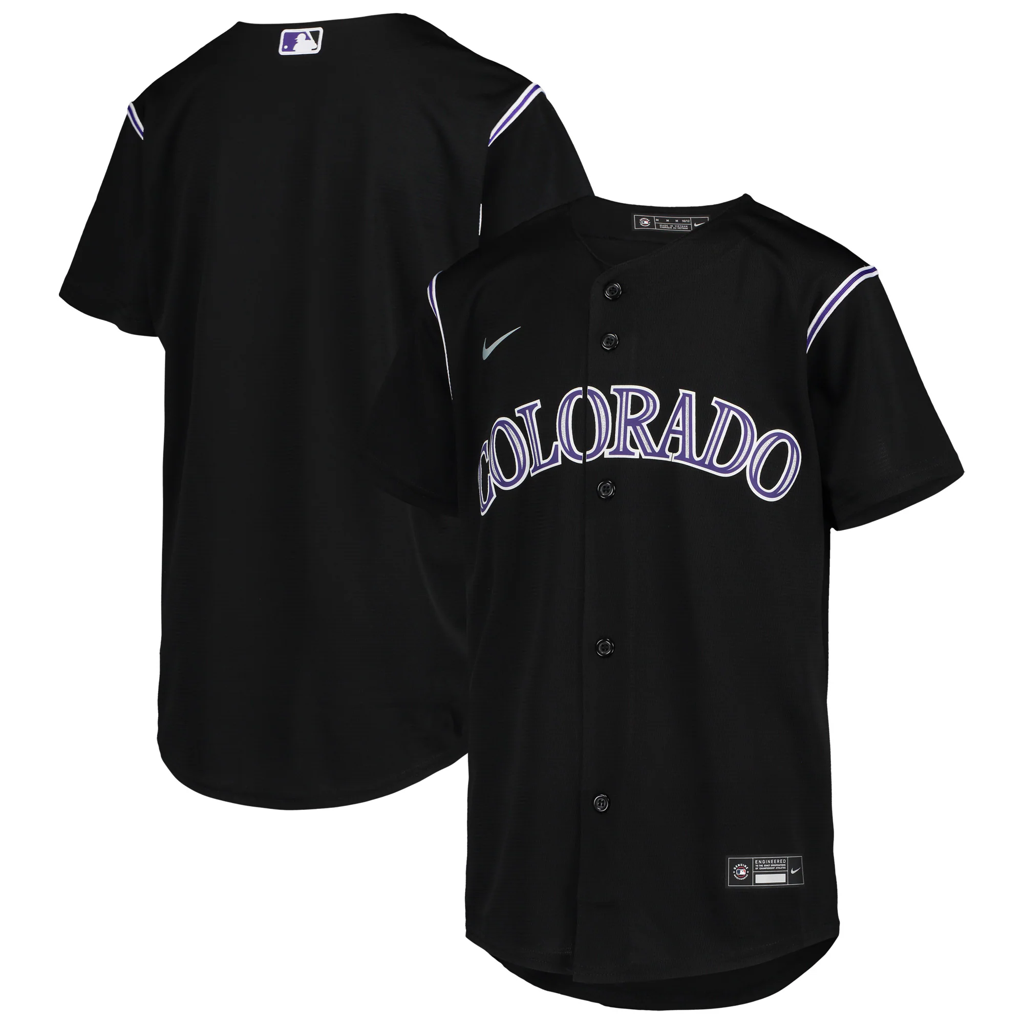 Colorado Rockies Youth Alternate Replica Team Jersey - Black