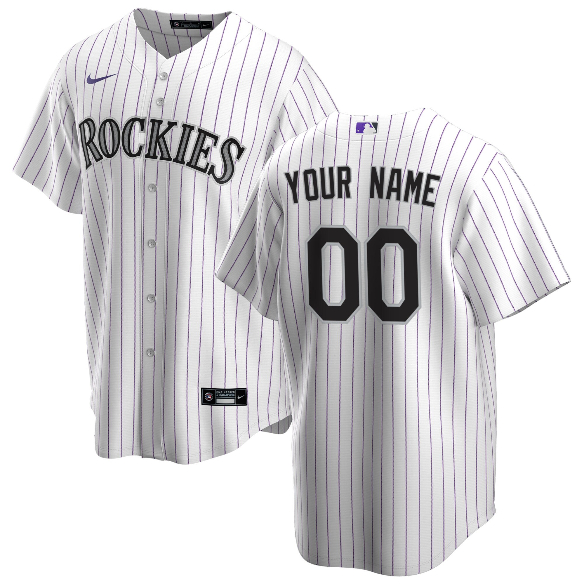 Colorado Rockies Youth Home Replica Custom Jersey - White