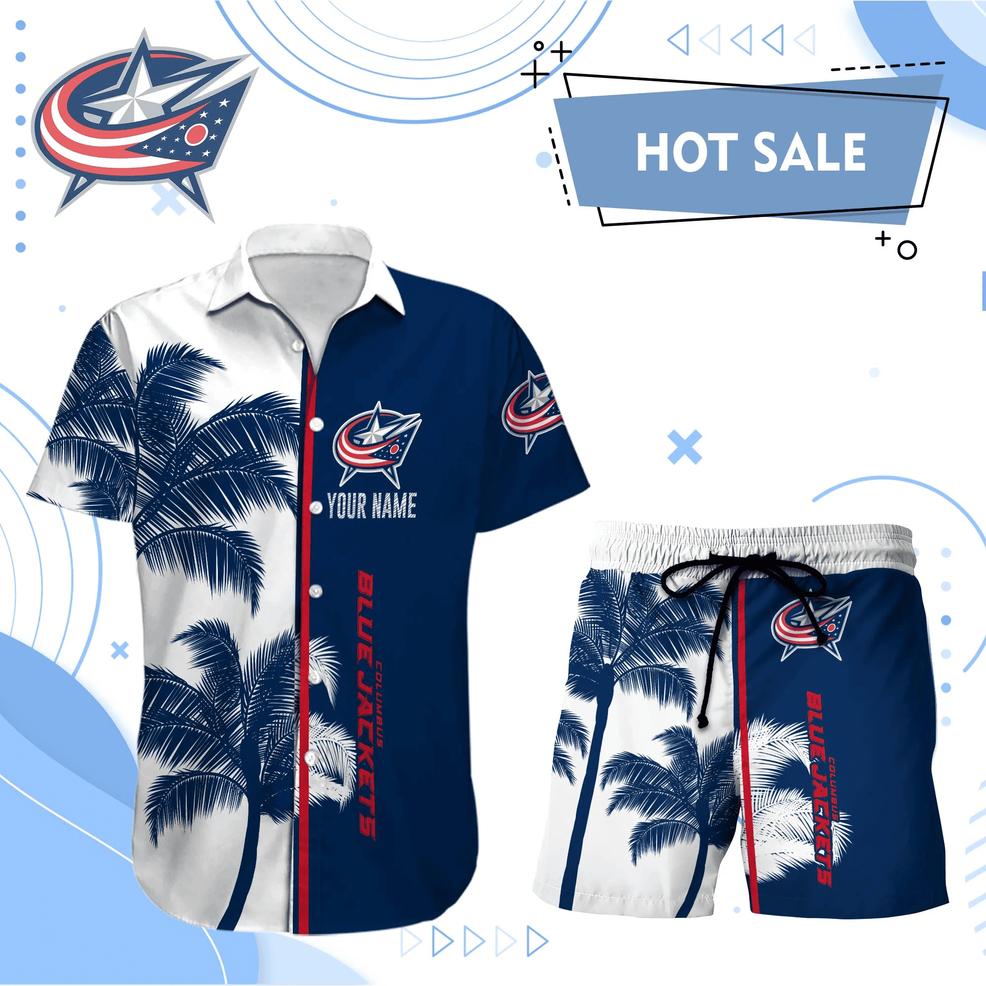 Columbus Blue Jackets Hawaiian Shirt And Set - Customized - JS502 