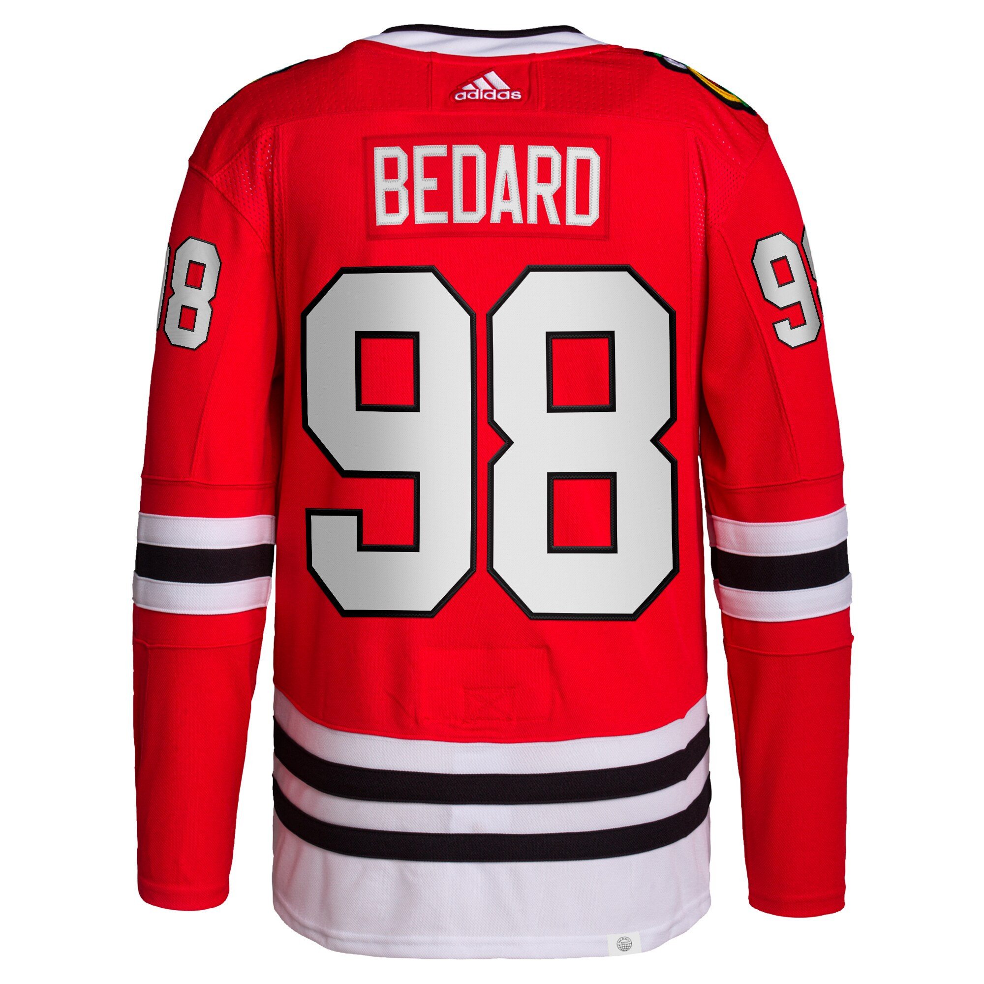 Alternative view of Connor Bedard 98 Chicago Blackhawks 2023 Draft Home Breakaway Men Jersey - Red - JS704 