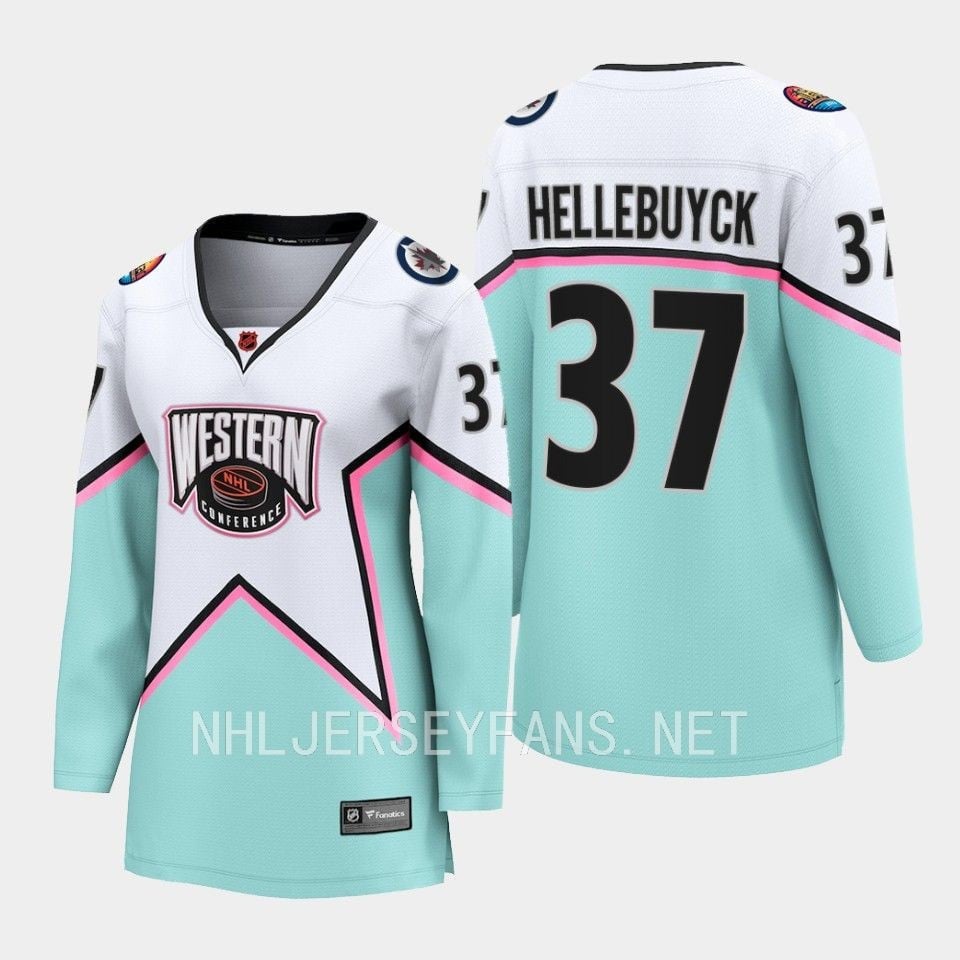 Connor Hellebuyck 37 Winnipeg Jets White 2023 All-Star Western Conference Jersey Women - JS548 