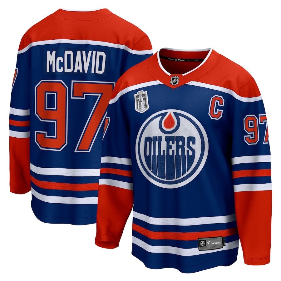 Connor McDavid 97 Edmonton Oilers 2024 Stanley Cup Final Home Breakaway Player Jersey - Royal - JS416 