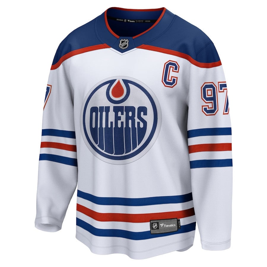 Alternative view of Connor McDavid 97 Edmonton Oilers Away Breakaway Jersey - Men, White - JS443 