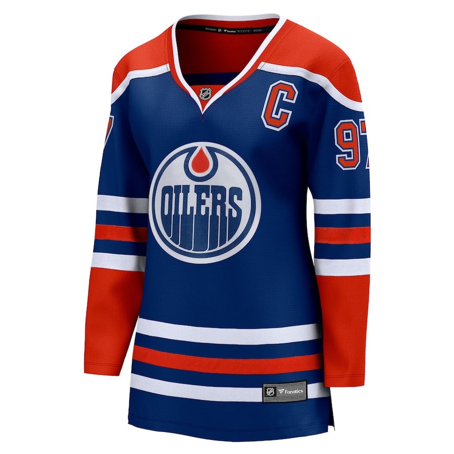 Alternative view of Connor McDavid 97 Edmonton Oilers Home Jersey - Women - JS150 