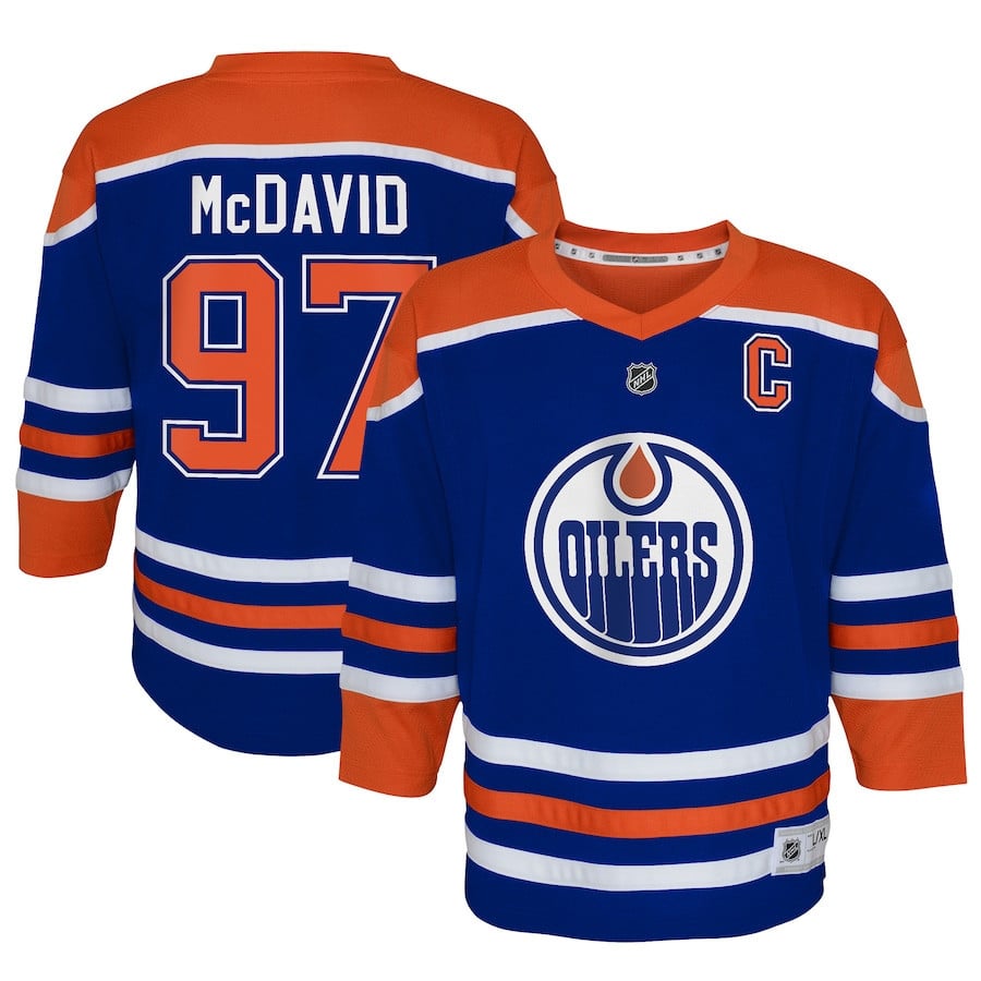 Connor McDavid 97 Edmonton Oilers Home Jersey - Youth - JS780 