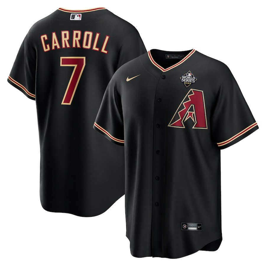 Corbin Carroll 7 Arizona Diamondbacks 2023 World Series Men Jersey - Black