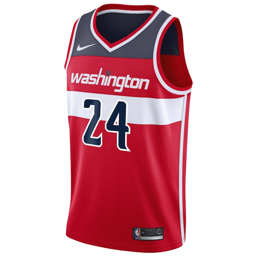 Alternative view of Corey Kispert 24 Washington Wizards Unisex Swingman Jersey - Icon Edition - Red - JS996 