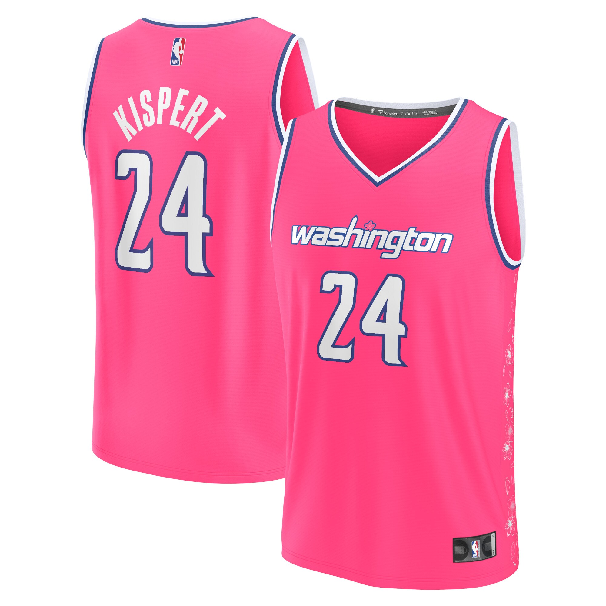 Alternative view of Corey Kispert Washington Wizards Fanatics Branded 2022/23 Fastbreak Jersey - City Edition - Pink