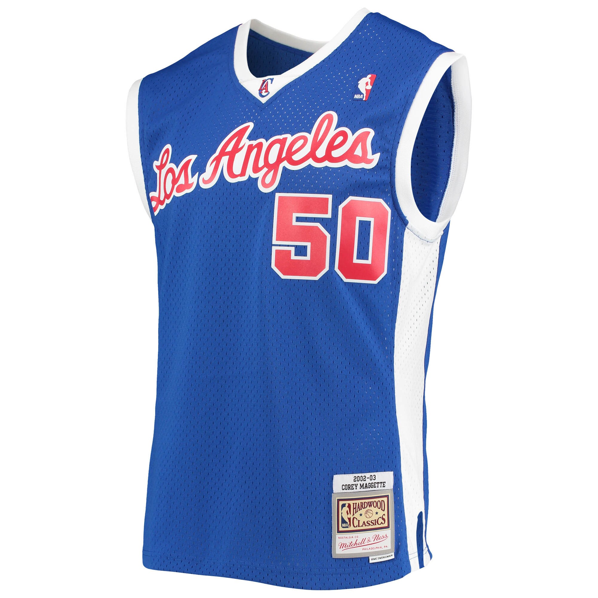 Alternative view of Corey Maggette La Clippers Mitchell & Ness 2001/02 Hardwood Classics Swingman Jersey - Royal