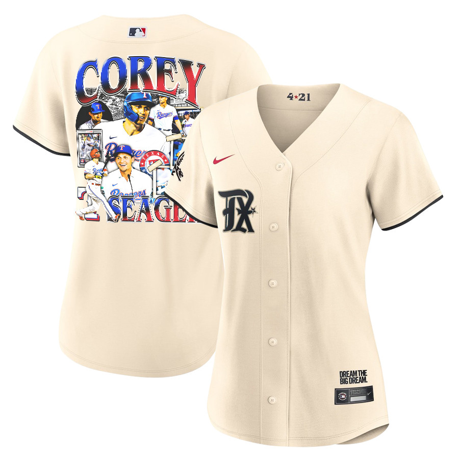Corey Seager 5 Texas Rangers Journey 2023 City Connect Player Women Jersey - Cream - JS199 