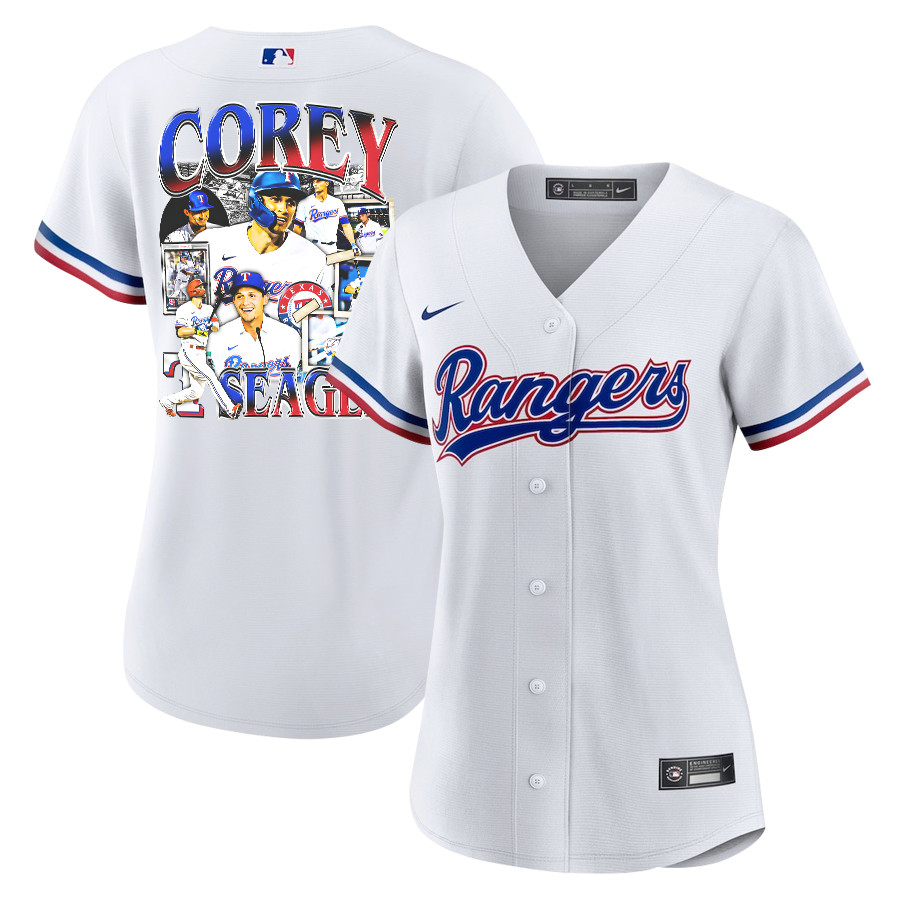 Corey Seager 5 Texas Rangers Journey 2023 Home Player Women Jersey - White - JS796 