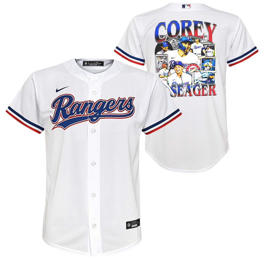 Corey Seager 5 Texas Rangers Journey 2023 Home Player YOUTH Jersey - White - JS195 