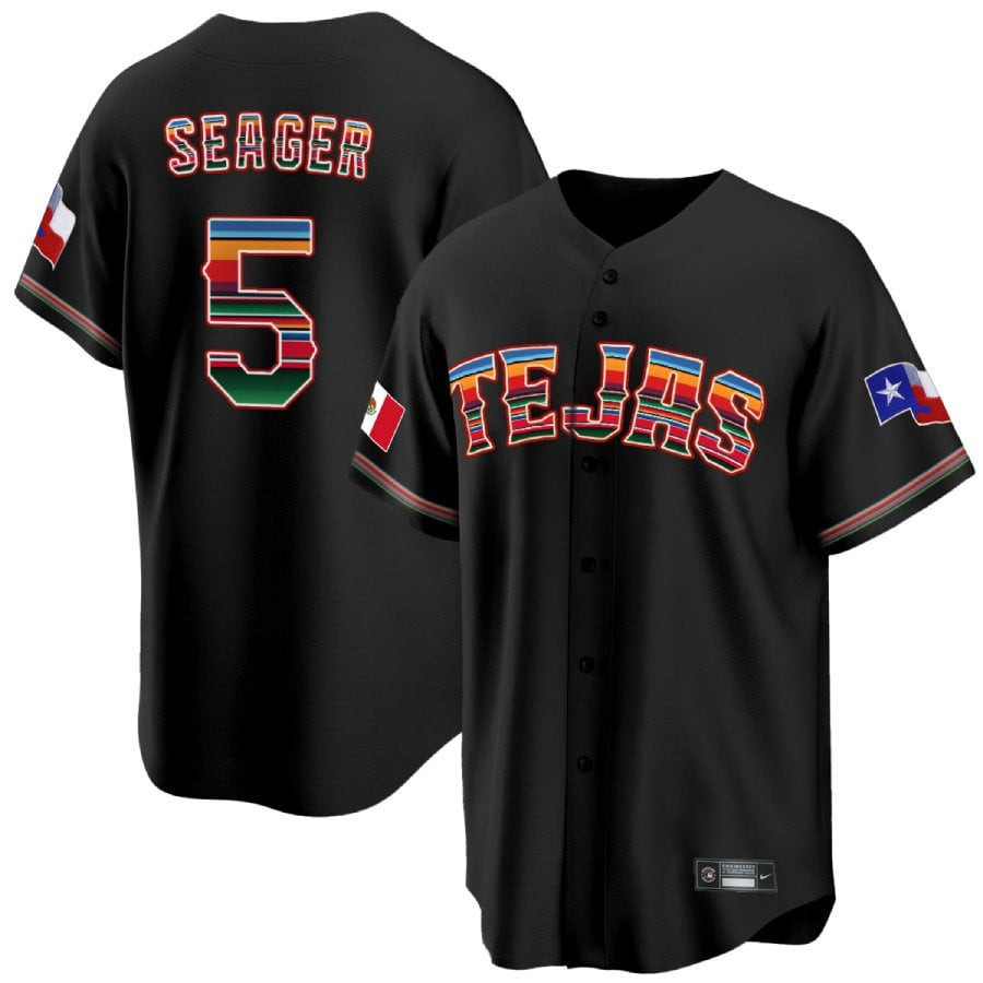Corey Seager 5 Texas Rangers Mexican Collection Baseball Men Jersey - Black - JS285 