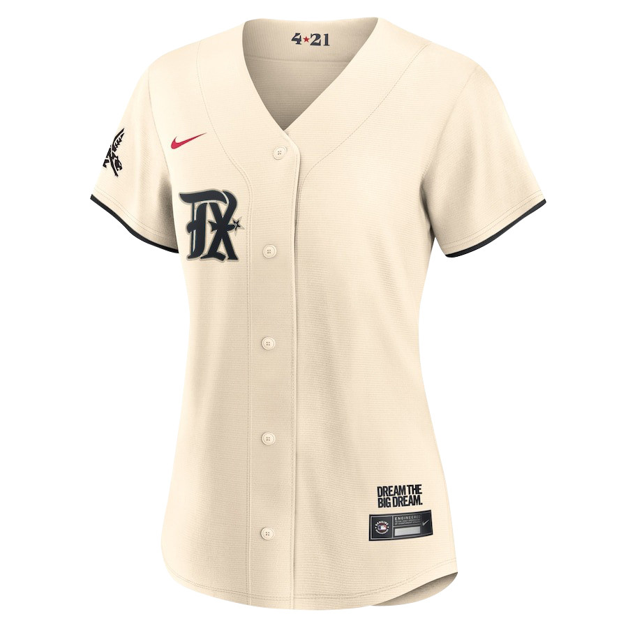 Alternative view of Corey Seager 5 Texas Rangers Signed Posture 2023 City Connect Player Women Jersey - Cream - JS638 
