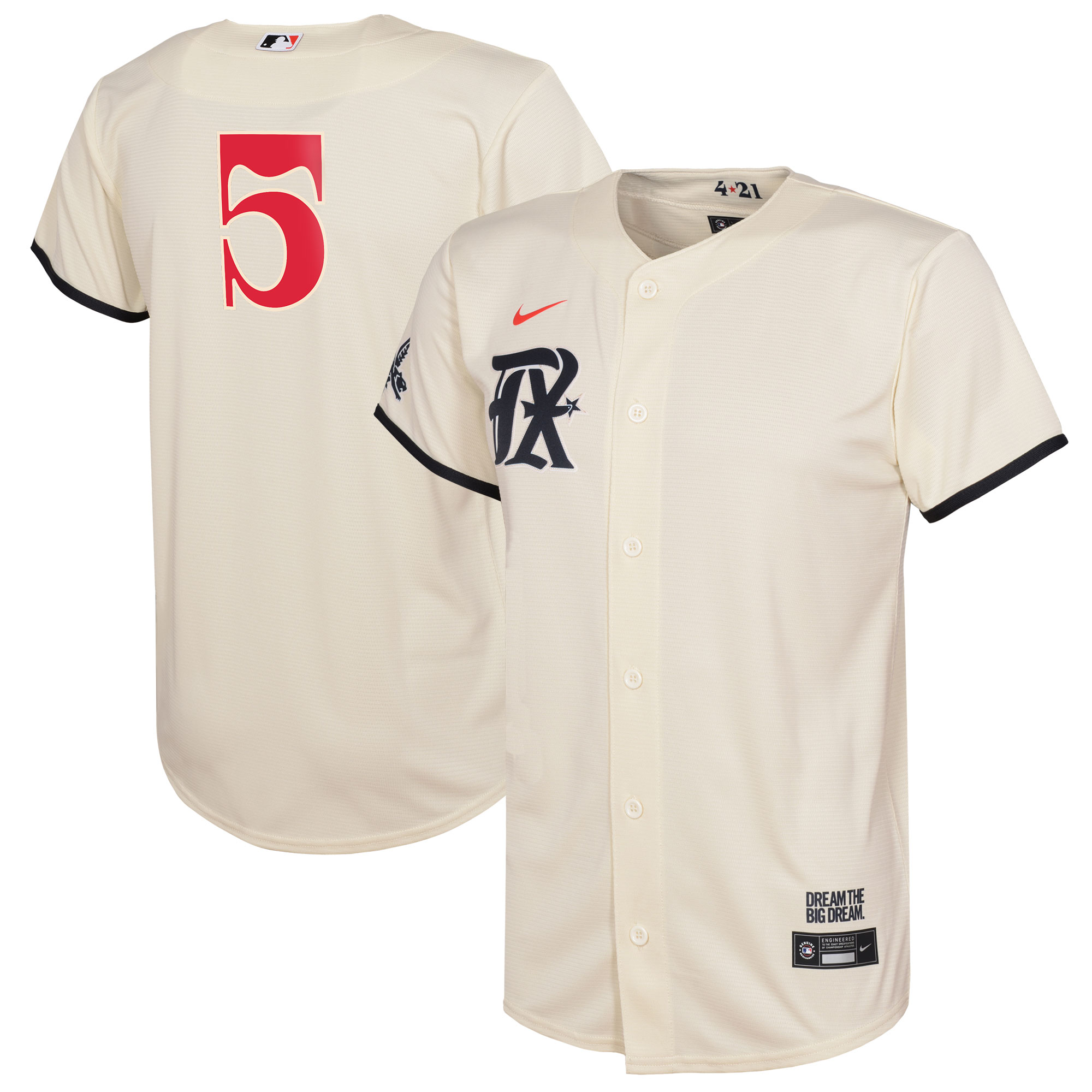 Alternative view of Corey Seager Texas Rangers Preschool 2023 City Connect Replica Player Jersey - Cream