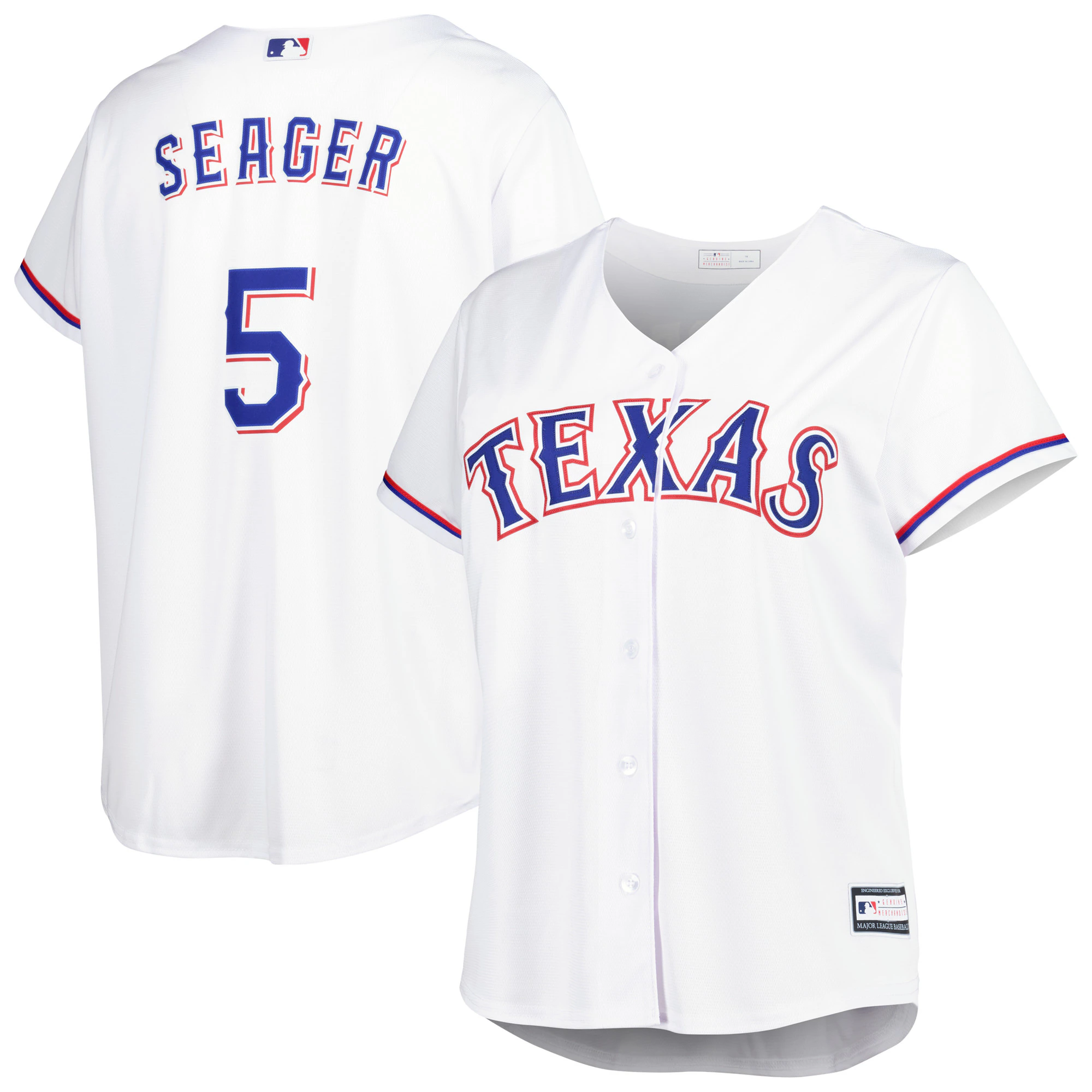 Alternative view of Corey Seager Texas Rangers Women's Plus Size Replica Player Jersey - White