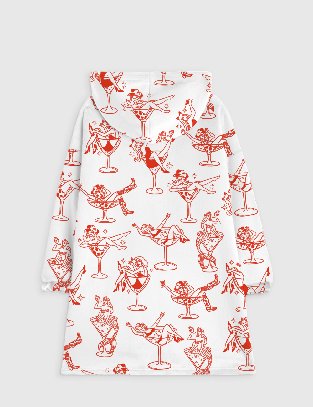 Alternative view of Cowgirl Girl Woman In Martini Glass Mermaid Catgirl In Glass Blanket Hoodie