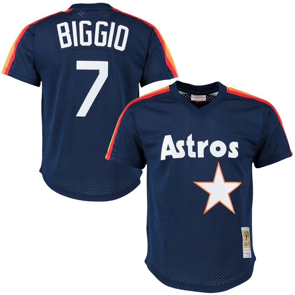 Craig Biggio Houston Astros Mitchell & Ness Cooperstown Mesh Batting Practice Jersey – Navy