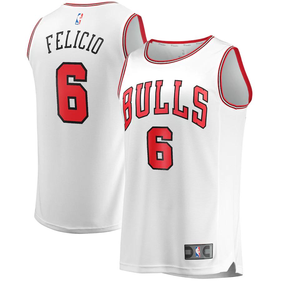 Cristiano Felicio Chicago Bulls Fanatics Branded Fast Break Player Jersey - Association Edition - White