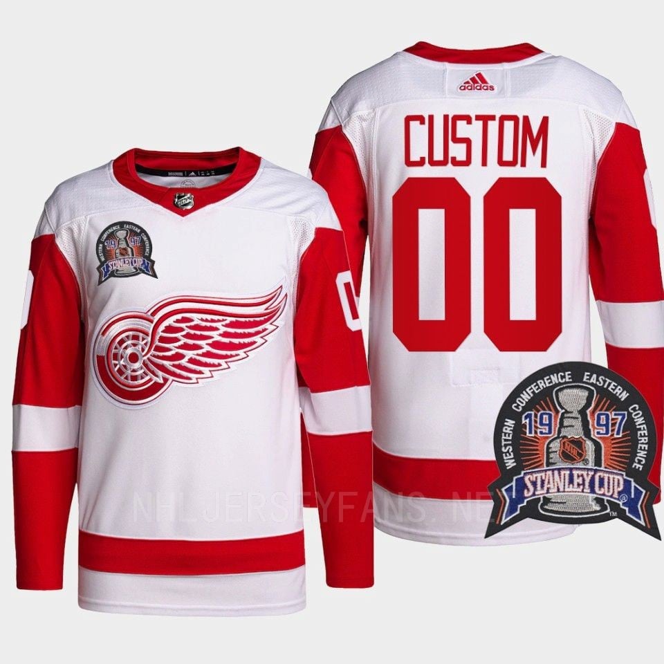 Custom 00 25th Anniversary Detroit Red Wings Red Jersey - JS718 