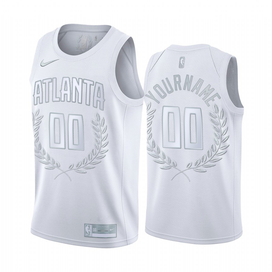 Custom 00 Atlanta Hawks White Glory Awards Limited Jersey - JS542 